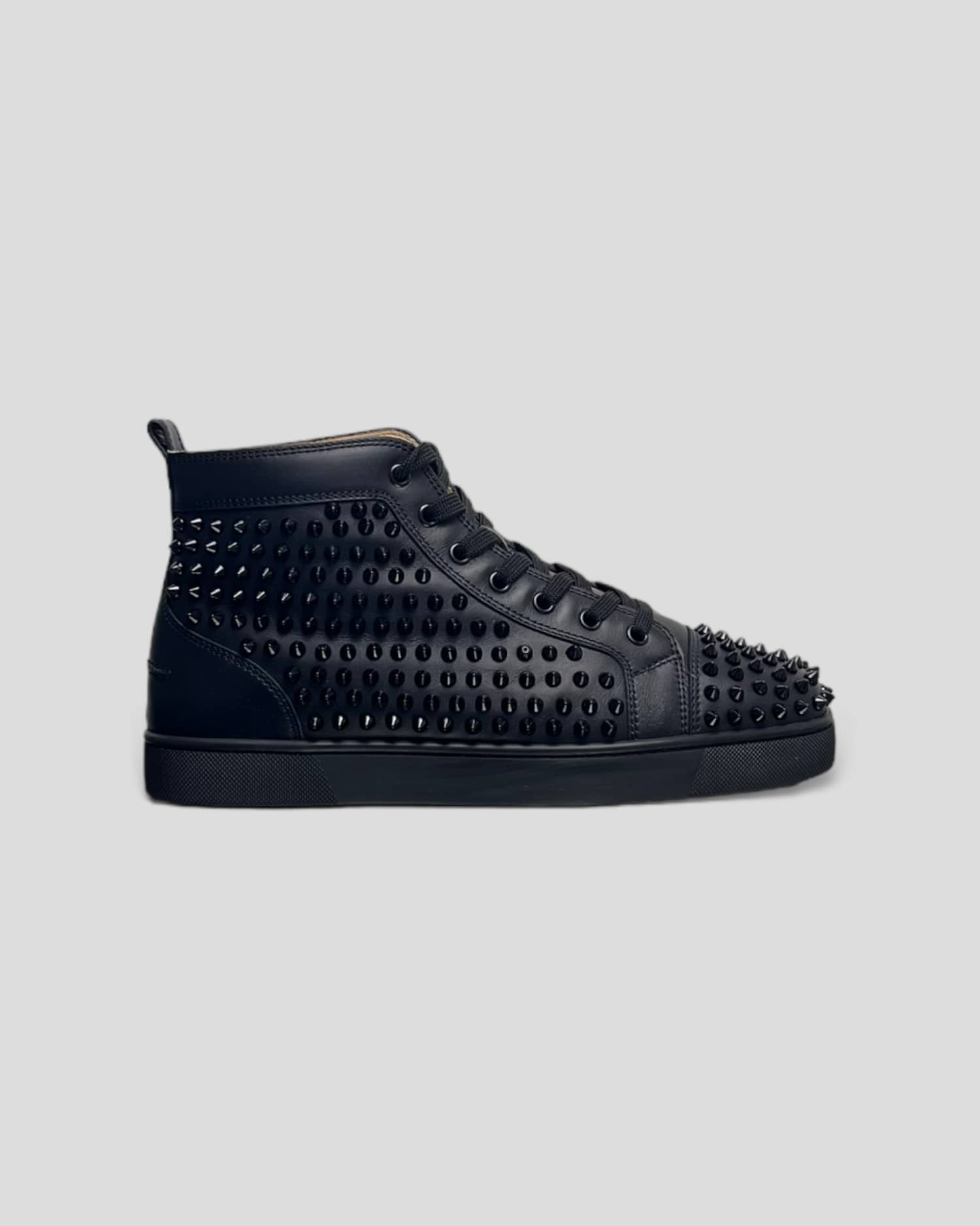 Black studded sneakers on sale