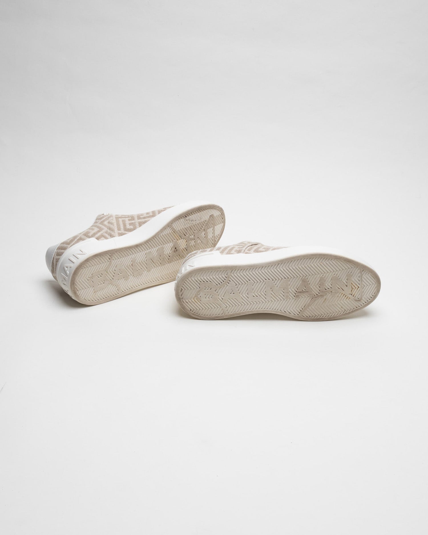Balmain B-Court Monogram Sneaker White Nude